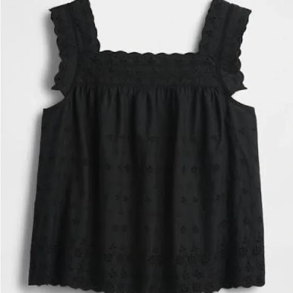 GAP x Doen Black Eyelet Sleeveless Women's Top - Picture 5 of 6